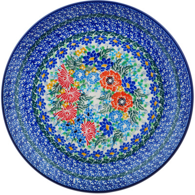 Polish Pottery Plate 10&quot; Loropetalum Garden UNIKAT