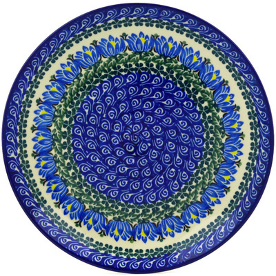 Polish Pottery Plate 10&quot; Lotus Blossom