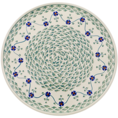 Polish Pottery Plate 10&quot; Lucky Blue Clover