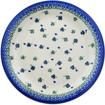 Polish Pottery Plate 10&quot; Lucky Clovers