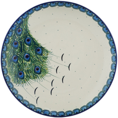 Polish Pottery Plate 10" Majestic Peacock