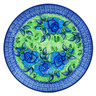 Polish Pottery Plate 10&quot; Matisse Flowers Cobalt UNIKAT