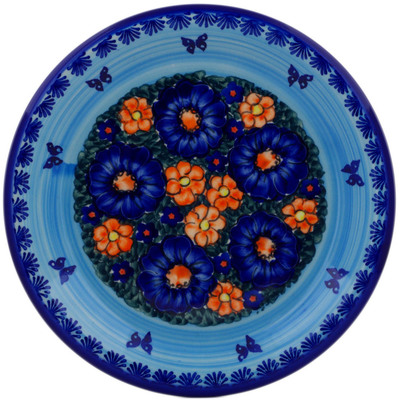 Polish Pottery Plate 10&quot; Midnight Garden UNIKAT