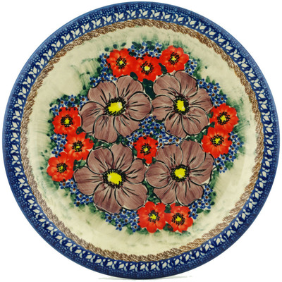 Polish Pottery Plate 10&quot; Midnight Garden UNIKAT