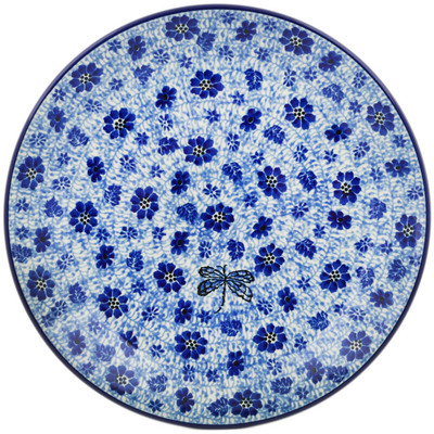 Polish Pottery Plate 10&quot; Misty Dragonfly