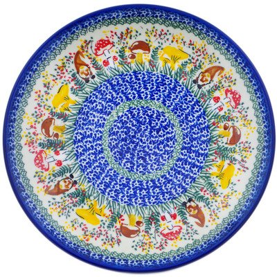 Polish Pottery Plate 10&quot; Mushroom Love UNIKAT