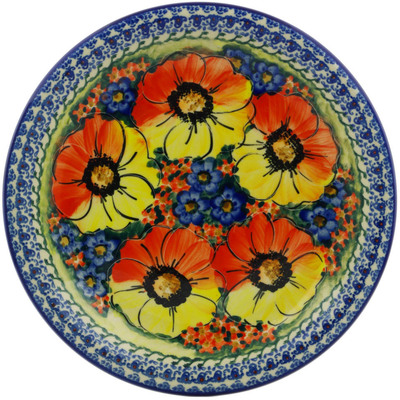Polish Pottery Plate 10&quot; Mystical Garden UNIKAT