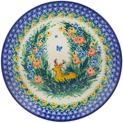 Polish Pottery Plate 10&quot; Oh, Deer! UNIKAT