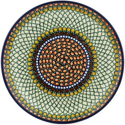 Polish Pottery Plate 10&quot; Orange Tranquility UNIKAT