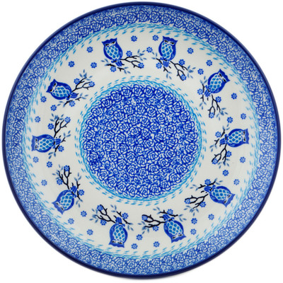 Polish Pottery Plate 10&quot; Owl Kingdom UNIKAT