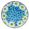 Polish Pottery Plate 10&quot; Pansies And Daisies UNIKAT