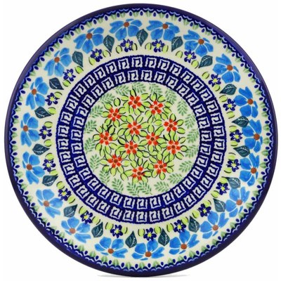 Polish Pottery Plate 10&quot; Pansy Morning