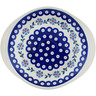 Polish Pottery Plate 10&quot; Peacock Forget-me-not