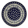 Polish Pottery Plate 10&quot; Peacock Forget-me-not
