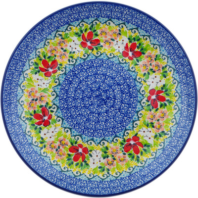 Polish Pottery Plate 10&quot; Petal Dance UNIKAT
