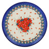 Polish Pottery Plate 10&quot; Pink Forget Me Not UNIKAT