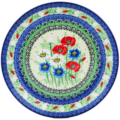 Polish Pottery Plate 10&quot; Polish Wildflowers UNIKAT