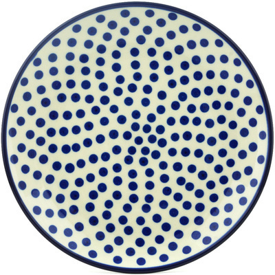 Polish Pottery Plate 10&quot; Polka Dot Delight