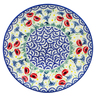Polish Pottery Plate 10&quot; Poppies And Cornflowers UNIKAT