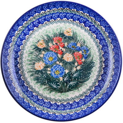 Polish Pottery Plate 10&quot; Poppy Bunch UNIKAT