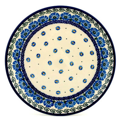 Polish Pottery Plate 10&quot; Poppy Circle