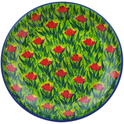 Polish Pottery Plate 10&quot; Poppy Fever UNIKAT