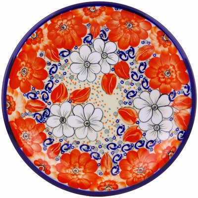 Polish Pottery Plate 10&quot; Poppy Passion