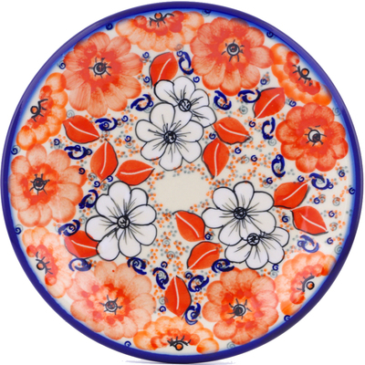 Polish Pottery Plate 10&quot; Poppy Passion UNIKAT