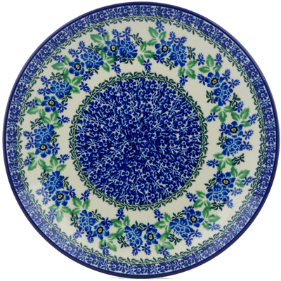 Polish Pottery Plate 10&quot; Pretty In Blue