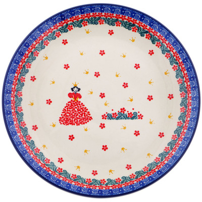 Polish Pottery Plate 10&quot; Princess Picking Flowers