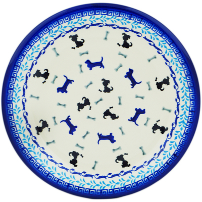 Polish Pottery Plate 10&quot; Puppy Pleasure