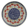 Polish Pottery Plate 10&quot; Red Flower Meadow
