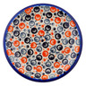 Polish Pottery Plate 10&quot; Red Peacock Eye