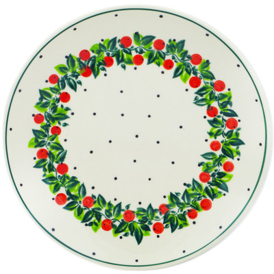 Polish Pottery Plate 10&quot; Redberry Forest