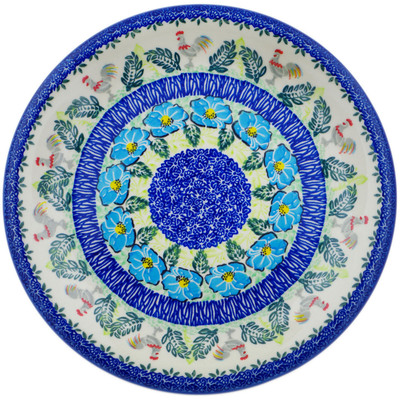 Polish Pottery Plate 10&quot; Rooster&#039;s Crow UNIKAT