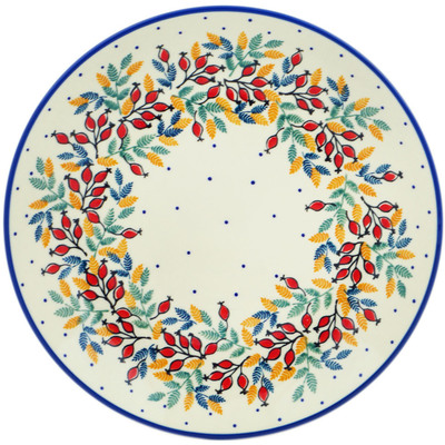 Polish Pottery Plate 10&quot; Rowanberry Crown UNIKAT