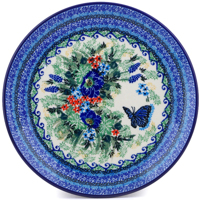 Polish Pottery Plate 10&quot; Royal Blue Monarch UNIKAT