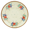 Polish Pottery Plate 10&quot; Rustic Field Flowers Red
