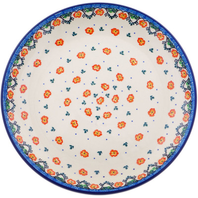 Polish Pottery Plate 10&quot; Scarlet Garden