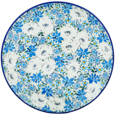 Polish Pottery Plate 10&quot; Secret Blue Garden UNIKAT