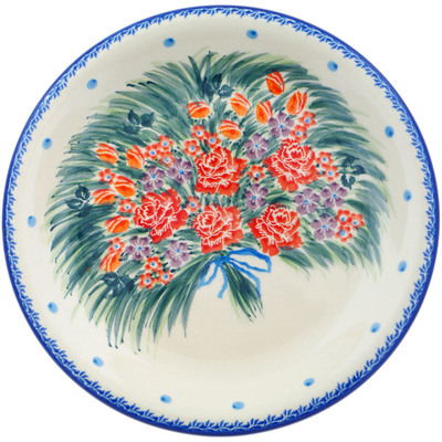 Polish Pottery Plate 10&quot; Serenity Bouquet UNIKAT