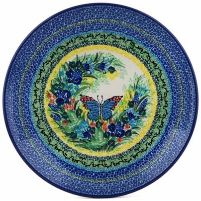 Polish Pottery Plate 10&quot; Splendid Mariposa UNIKAT