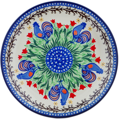 Polish Pottery Plate 10&quot; Spring Chickens UNIKAT