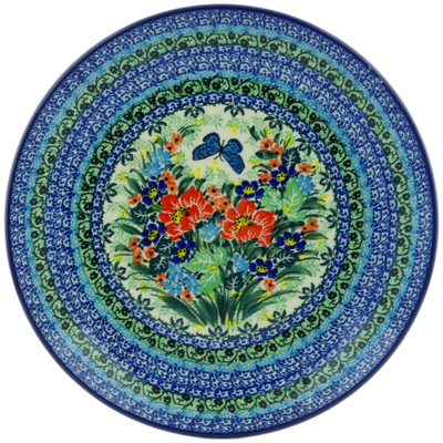 Polish Pottery Plate 10&quot; Spring Floral Garland UNIKAT