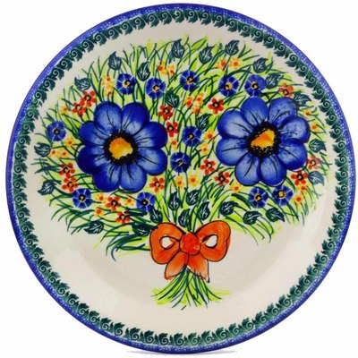 Polish Pottery Plate 10&quot; Spring Garden UNIKAT