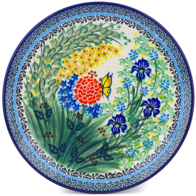Polish Pottery Plate 10&quot; Spring Garden UNIKAT