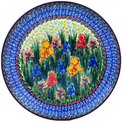 Polish Pottery Plate 10&quot; Spring Iris UNIKAT