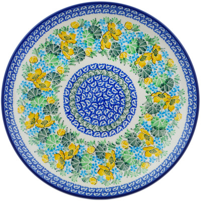 Polish Pottery Plate 10&quot; Spring Pond UNIKAT