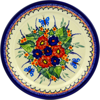Polish Pottery Plate 10&quot; Spring Splendor UNIKAT