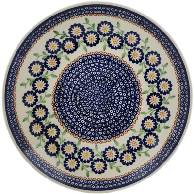 Polish Pottery Plate 10&quot; Spring Yellow Posey
